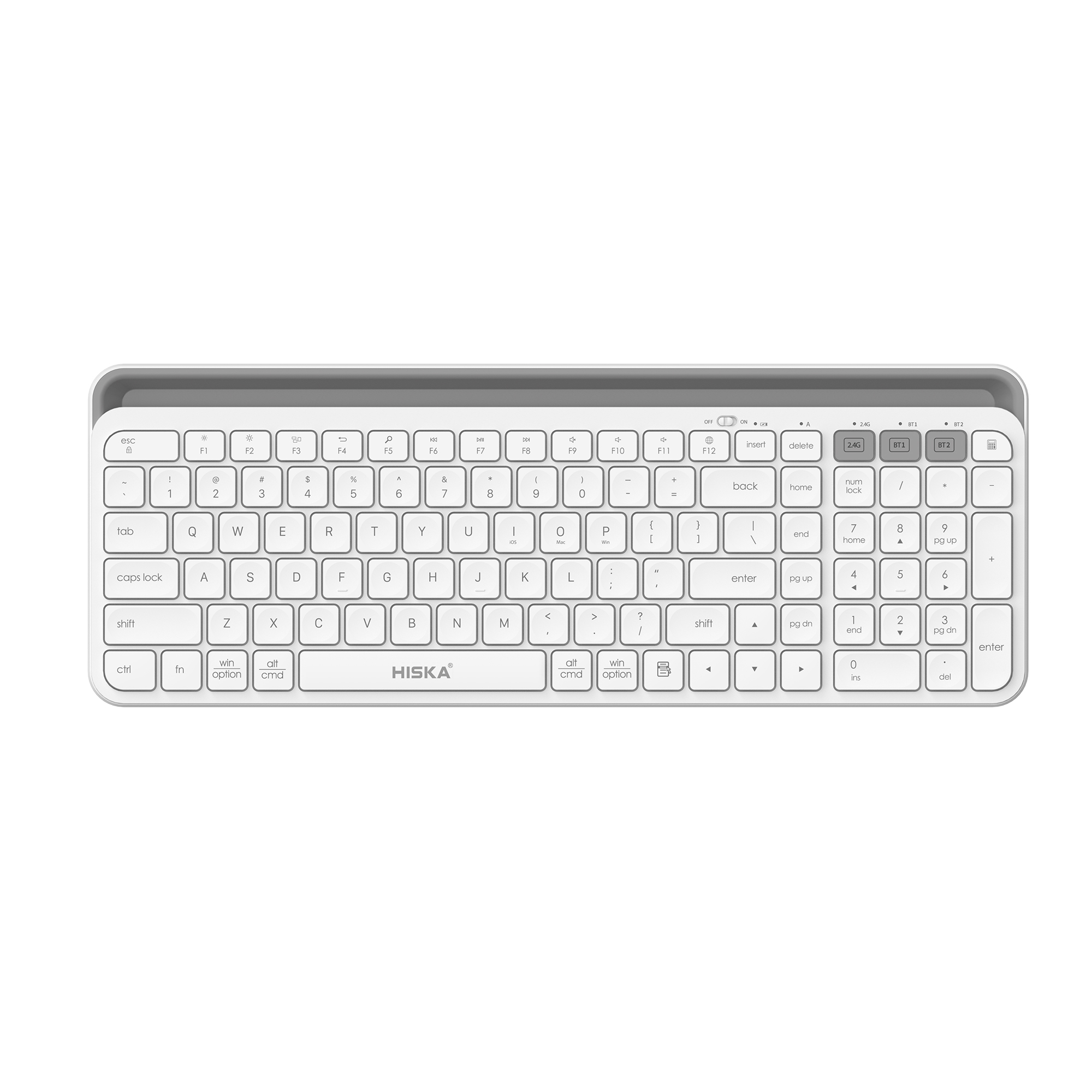 کیبورد بیسیم هیسکا مدل HX-KE255 سفید رنگ