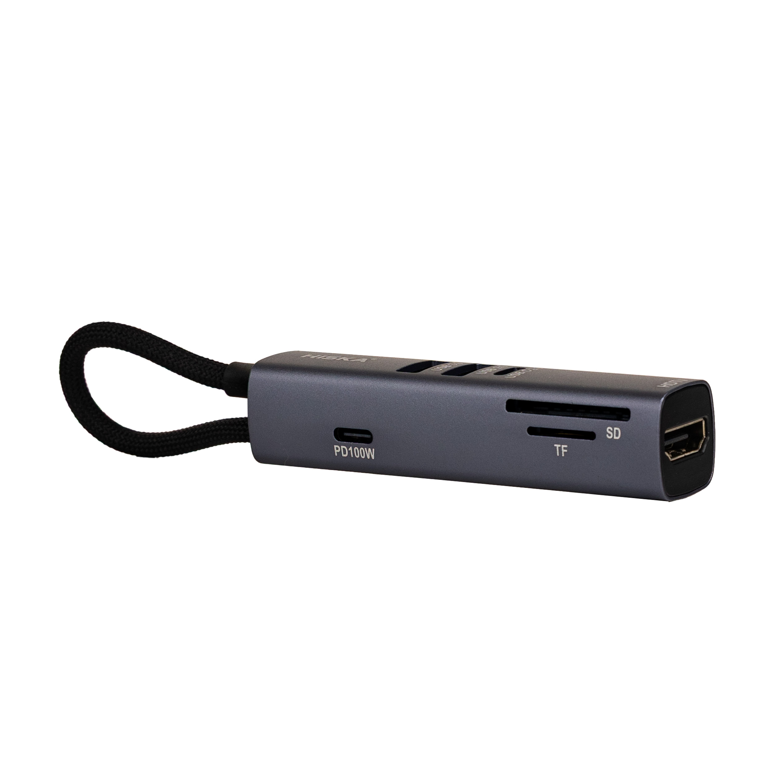 هاب 7 در 1 USB‑C مدل HR‑53 | هاب تایپ سی با HDMI 4K و PD 100W