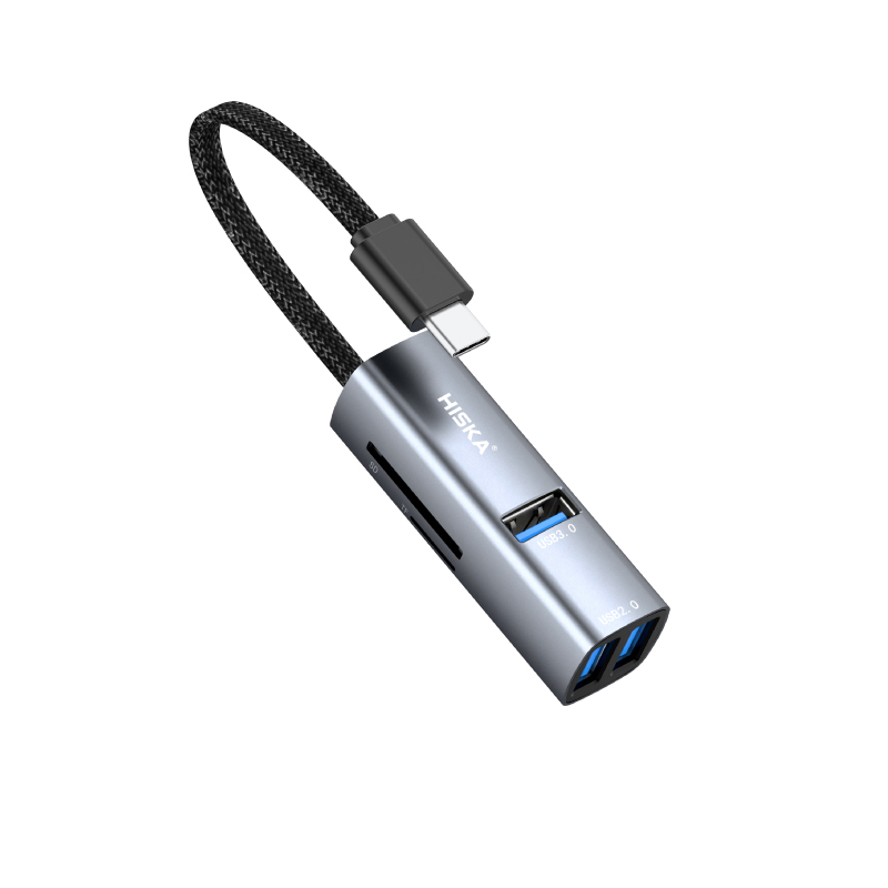 هاب چندکاره USB‑C مدل HR‑52 | تبدیل Type‑C به USB و SD/TF